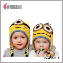 Minions Criativo de inverno Hand-Knit Chapéu De Lã Crianças Ear Hat